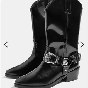 TopShop boots -western style. NEVER WORN! Size 9.5
